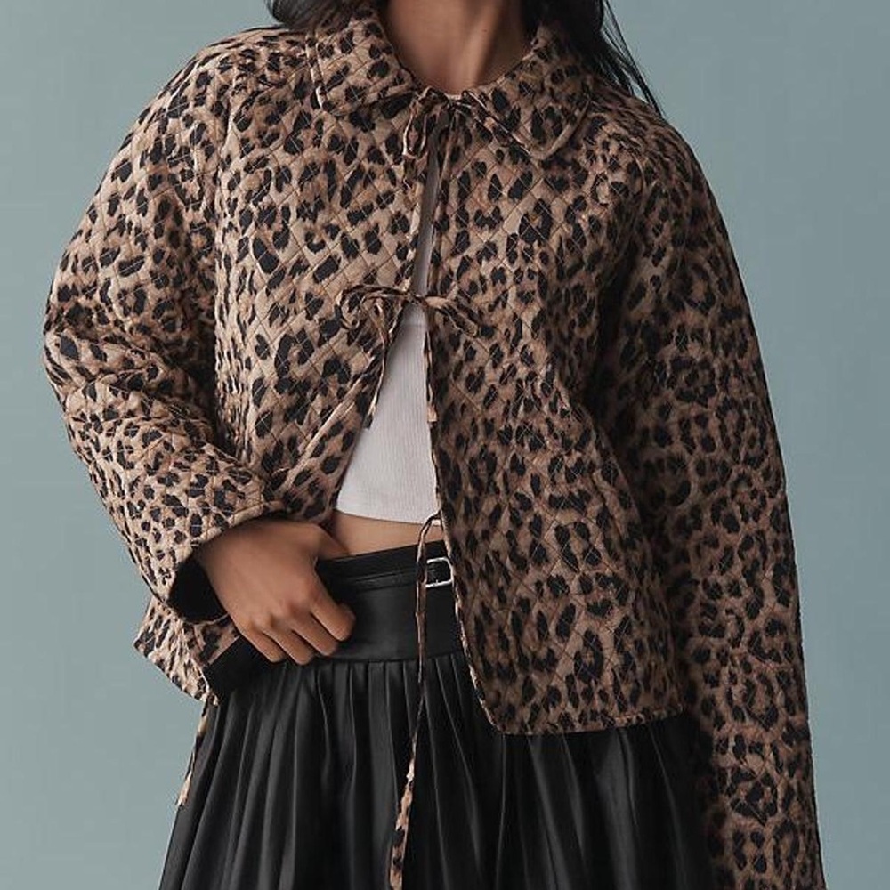 Anthropologie Leopard Print Button-Up Jacket NWT